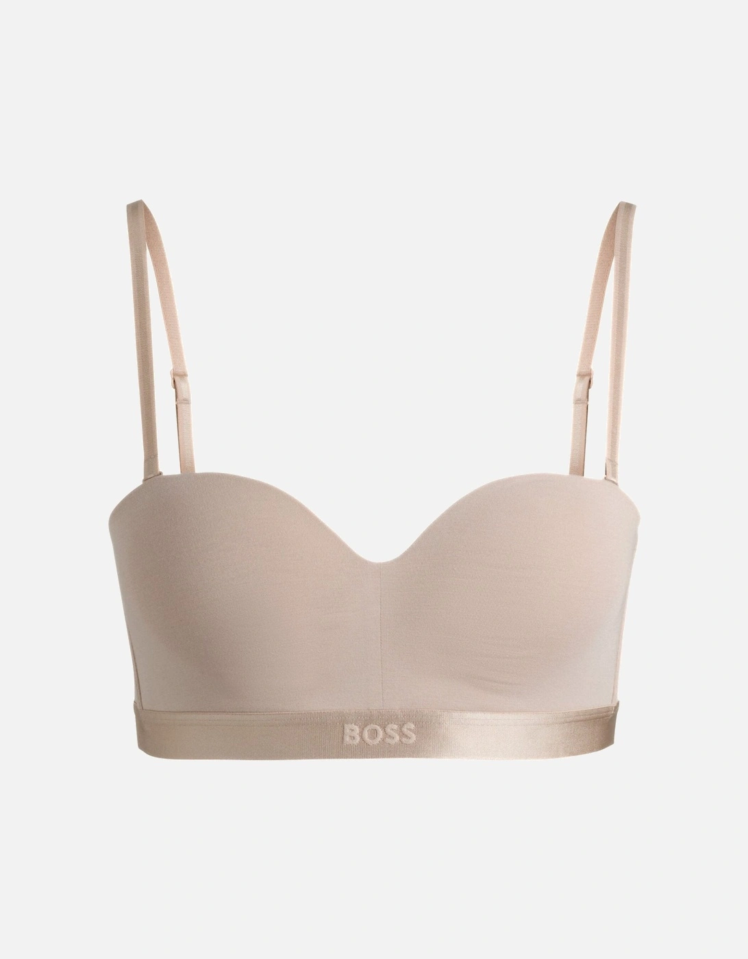 Bea Cotton Modal Padded Triangle Bra, Light Beige