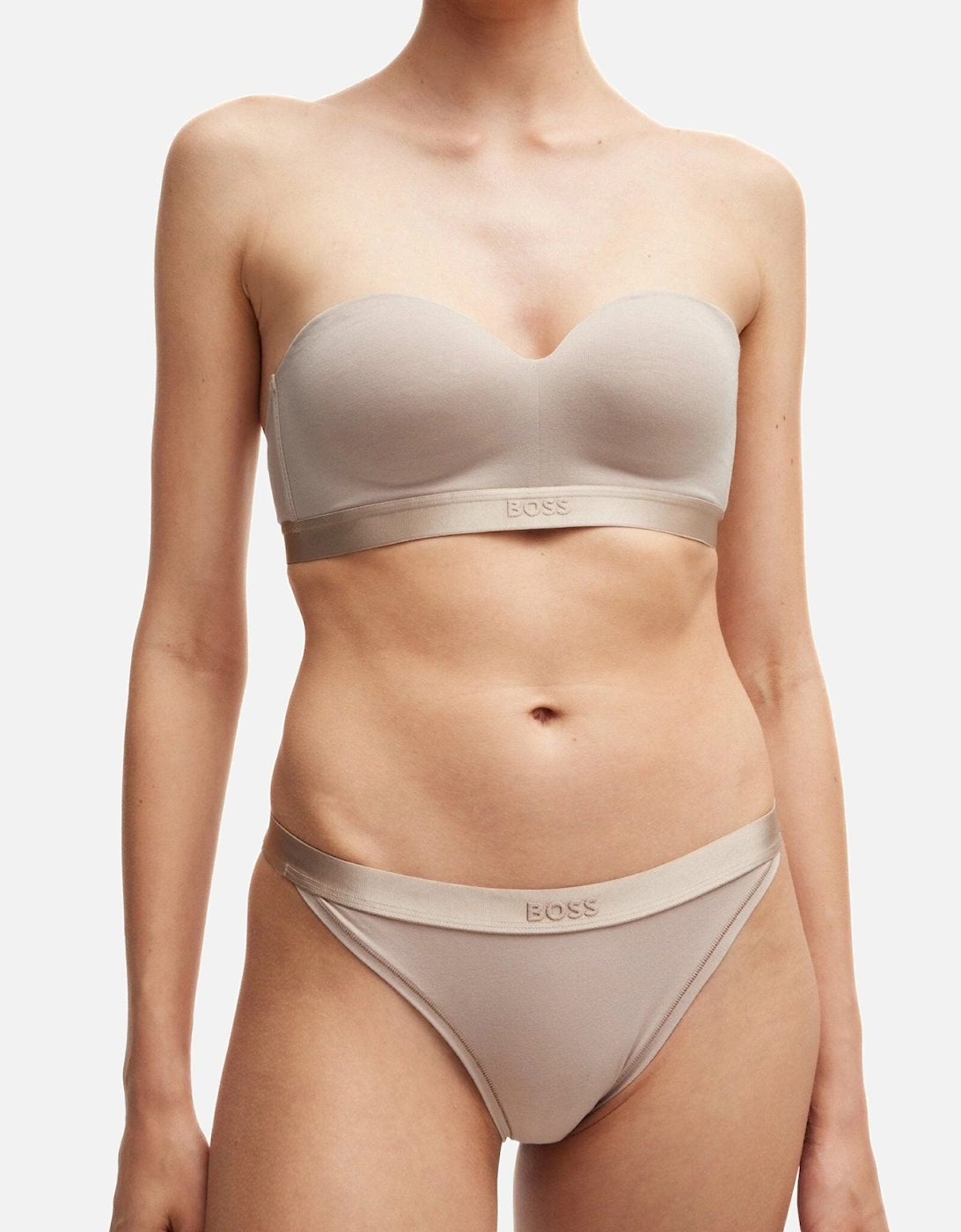 Bea Cotton Modal Padded Triangle Bra, Light Beige