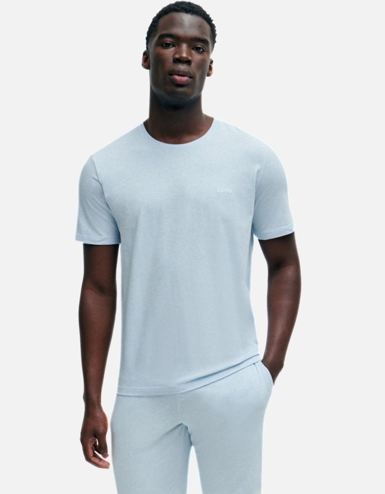 Luxe Jersey Crew-Neck Loungewear T-Shirt, Light/Pastel Blue