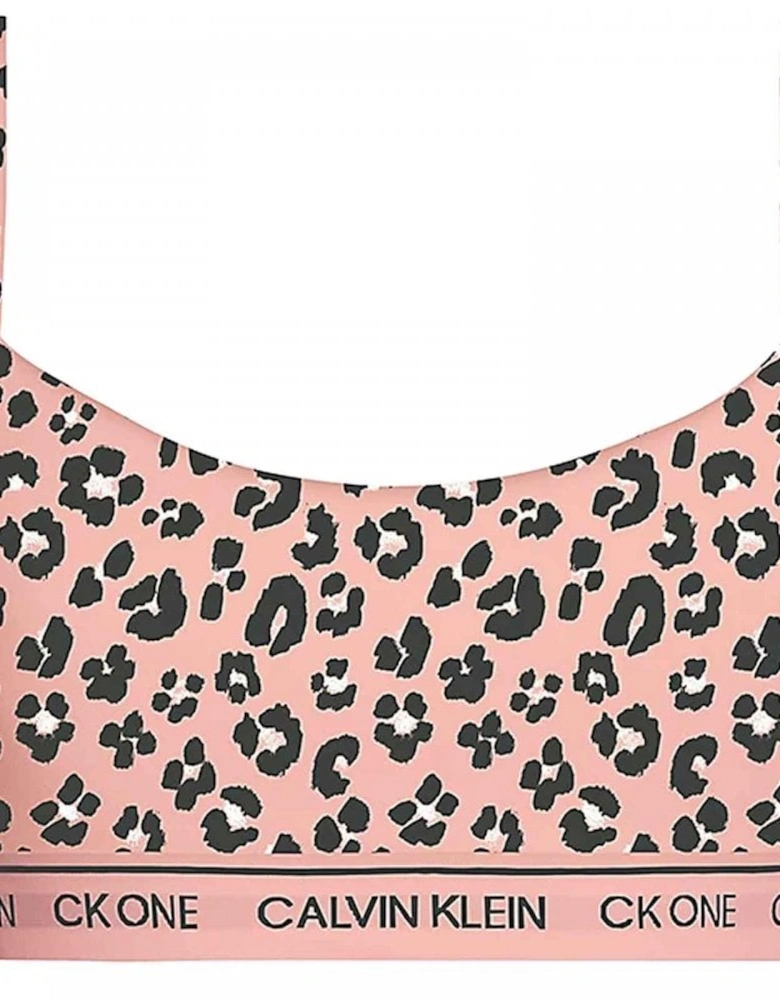 CK One Cotton Modal Blend String Bralette, Stephen Leopard Print/Peach Melba