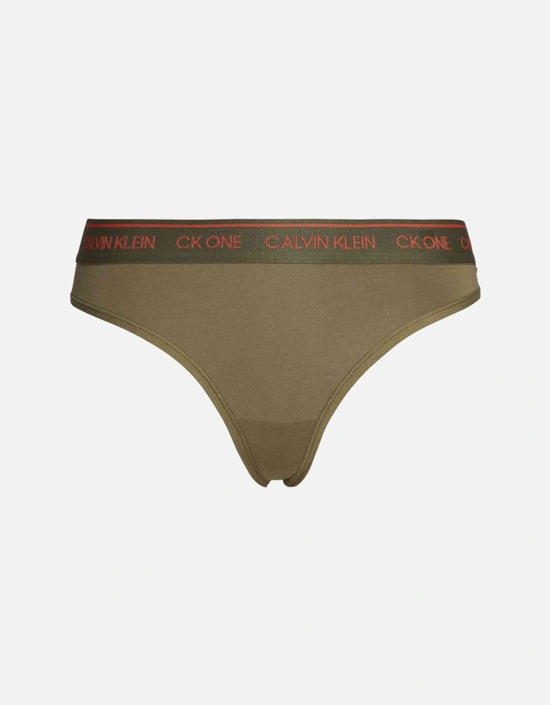 CK One Cotton Modal Blend Thong, Muted Pine