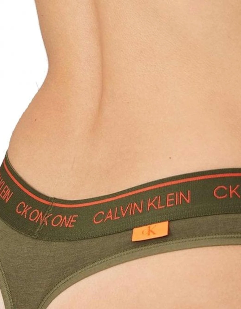 CK One Cotton Modal Blend Thong, Muted Pine