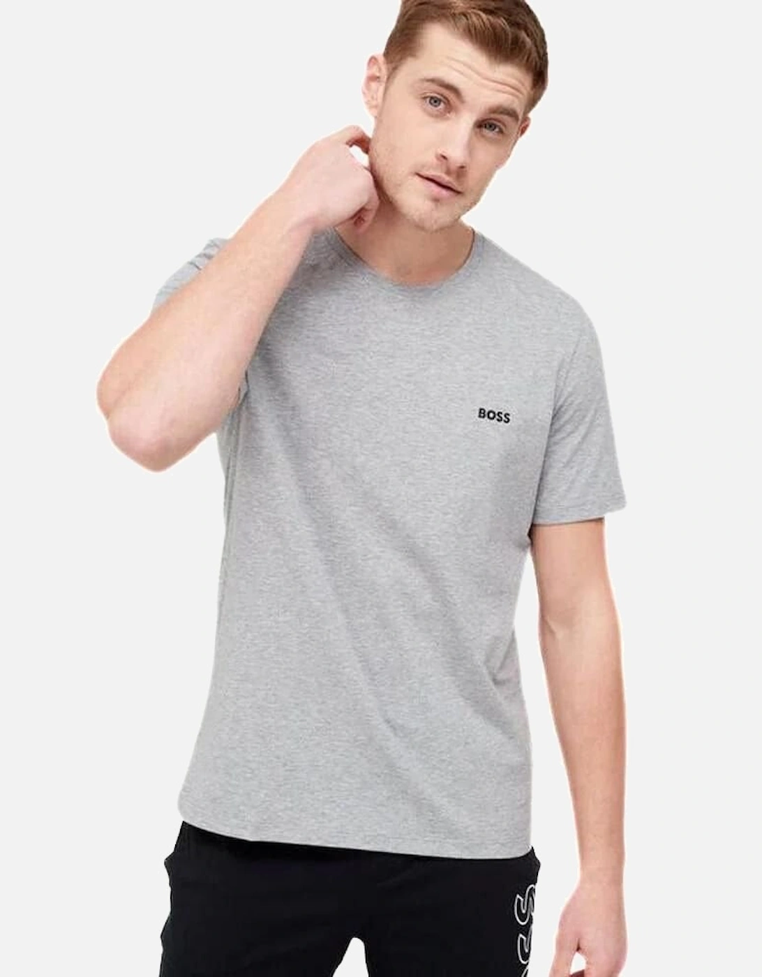 Luxe Jersey Crew-Neck Loungewear T-Shirt, Medium Grey Melange