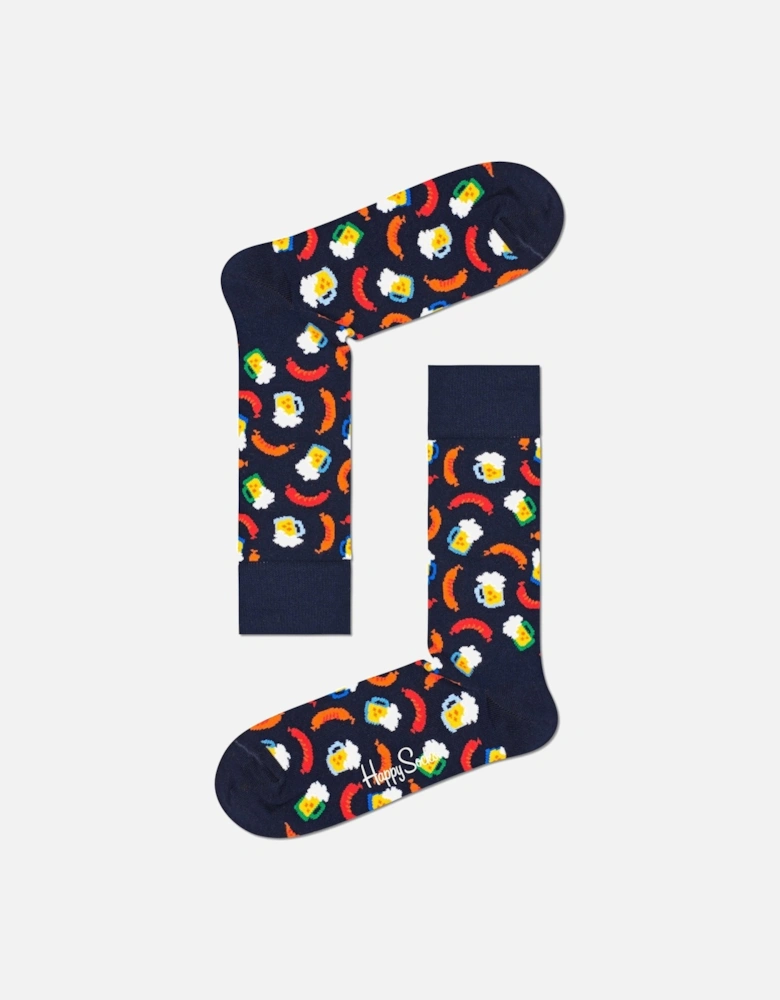 Beer & Sausage Socks, Navy