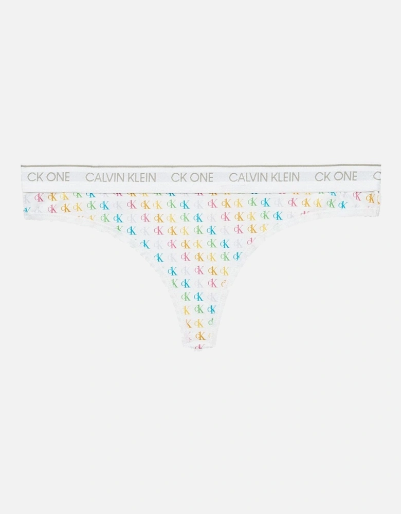 CK One Cotton Modal Blend Thong, Pride Colours Mini CK1 Logo Print