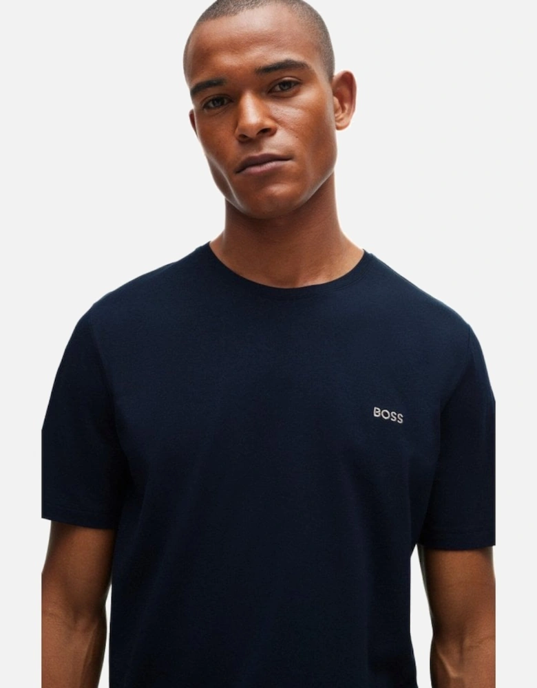 Luxe Jersey Crew-Neck Loungewear T-Shirt, Navy