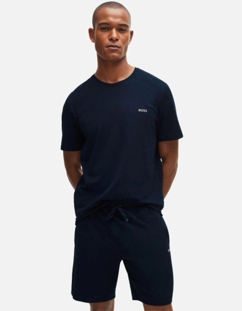 Luxe Jersey Crew-Neck Loungewear T-Shirt, Navy