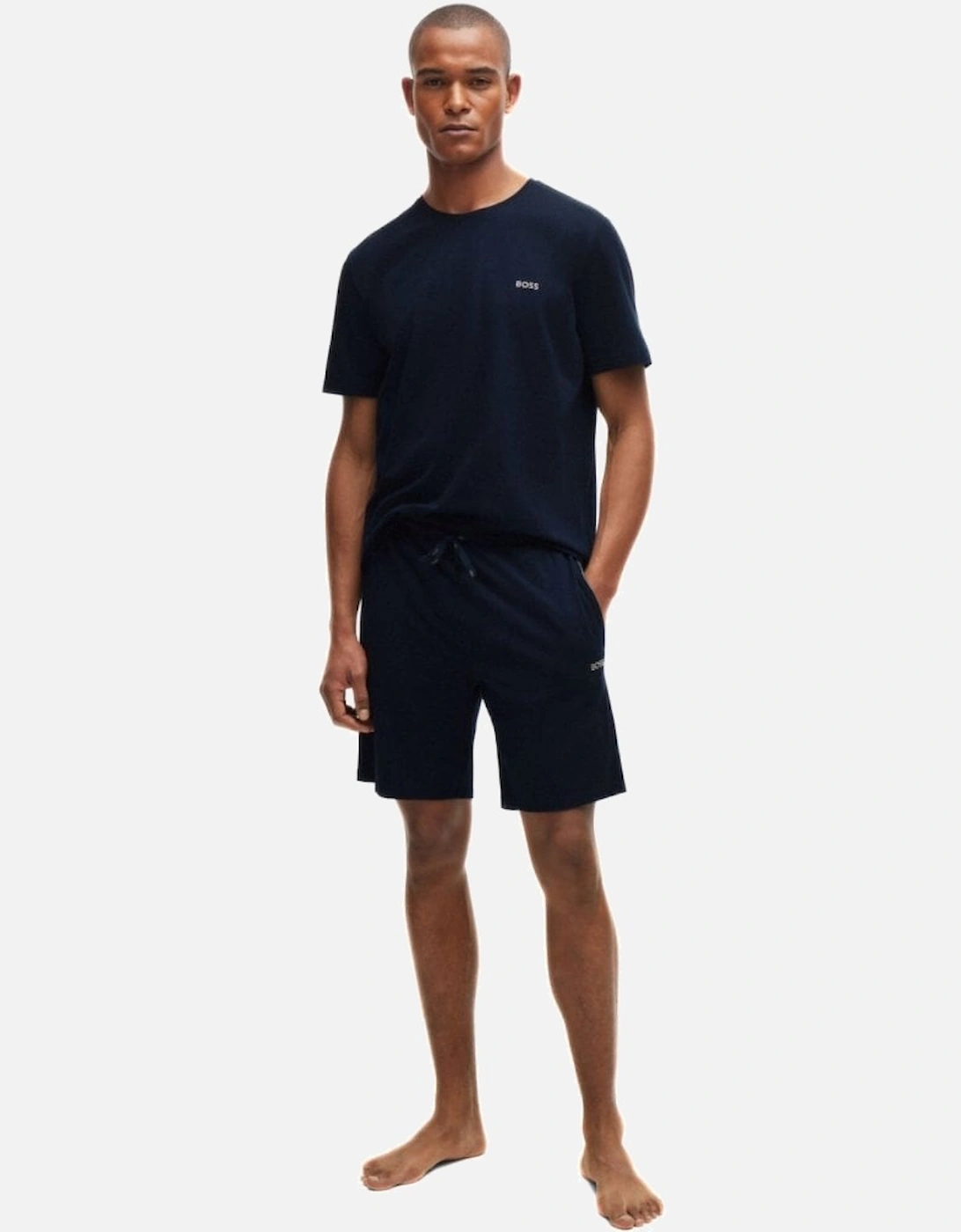 Luxe Jersey Crew-Neck Loungewear T-Shirt, Navy