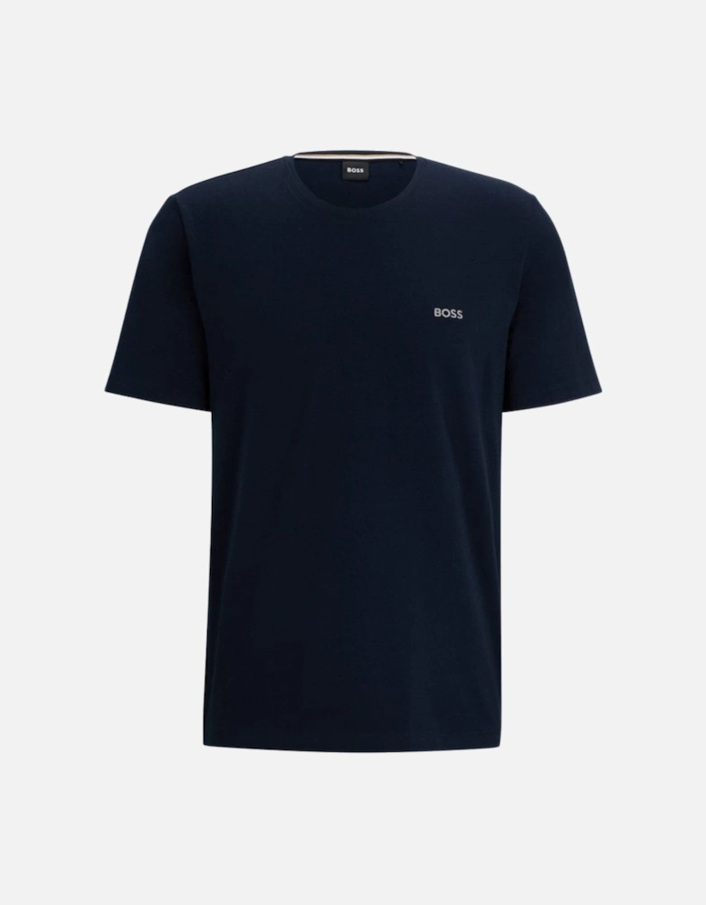 Luxe Jersey Crew-Neck Loungewear T-Shirt, Navy