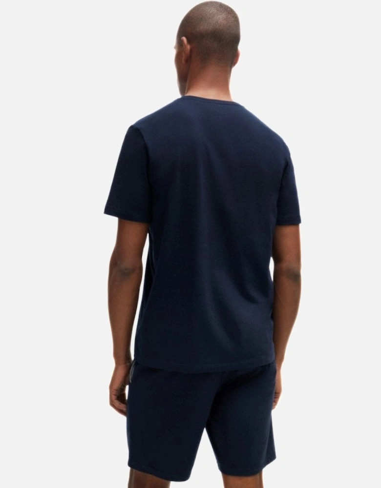 Luxe Jersey Crew-Neck Loungewear T-Shirt, Navy