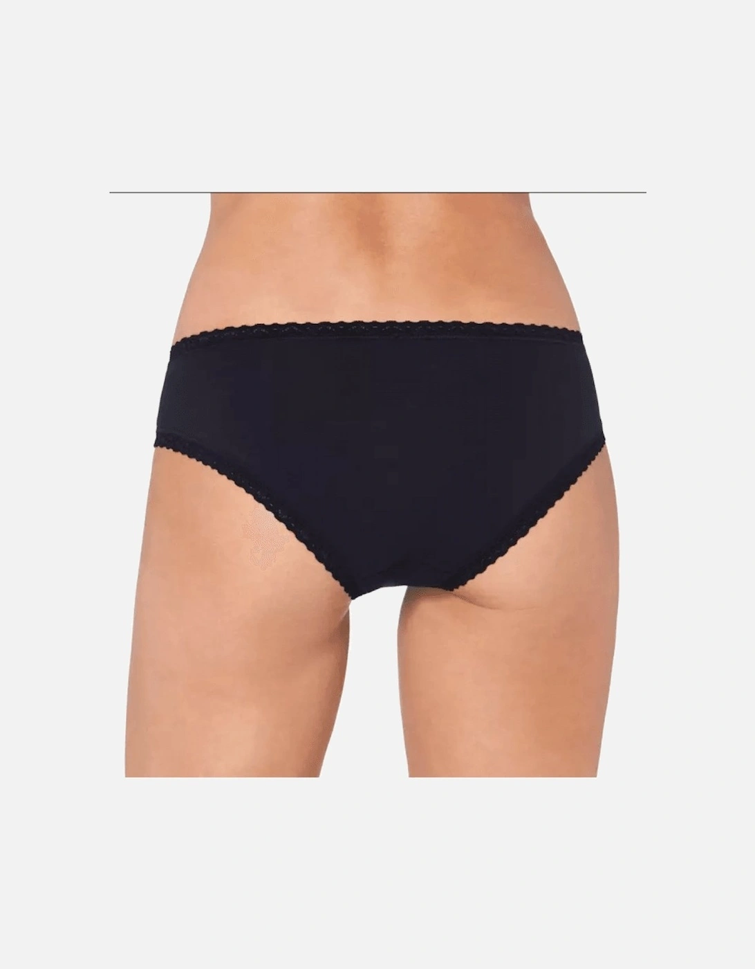 24/7 3-Pack Cotton Lace Hipster Brief, Black