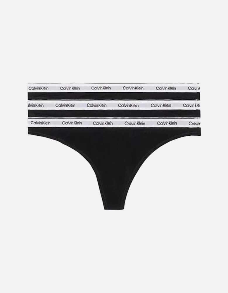 3-Pack Modern Logo Thongs, Black