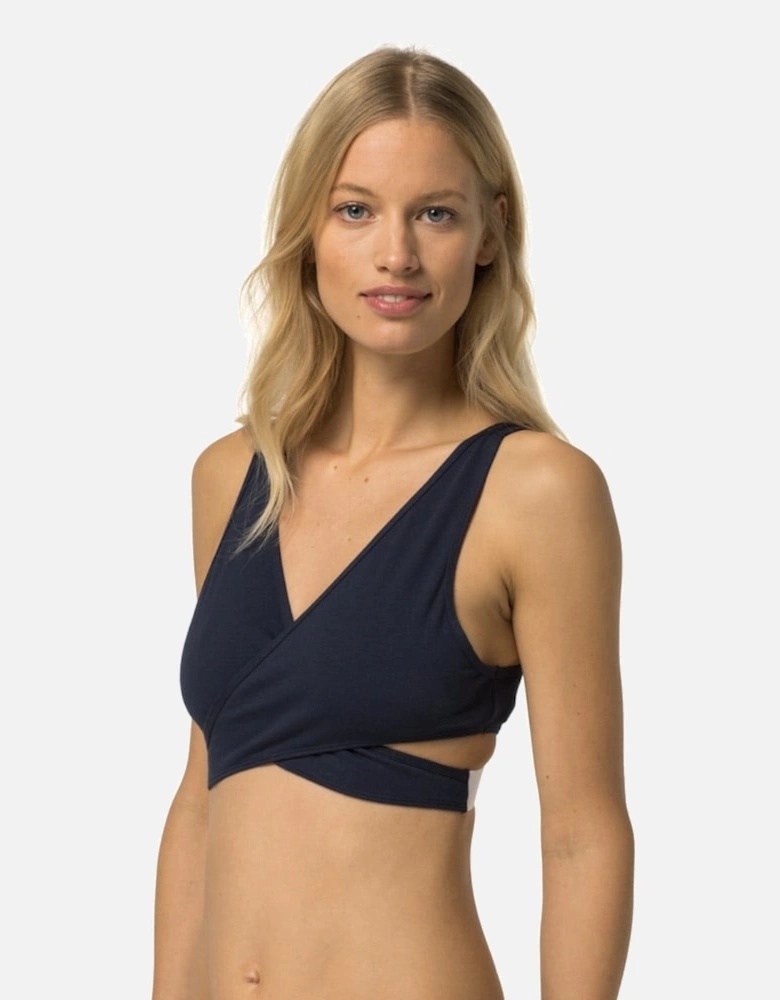 Flag Cotton Bralette, Navy