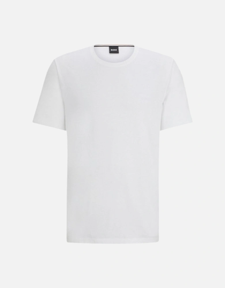 Luxe Jersey Crew-Neck Loungewear T-Shirt, White