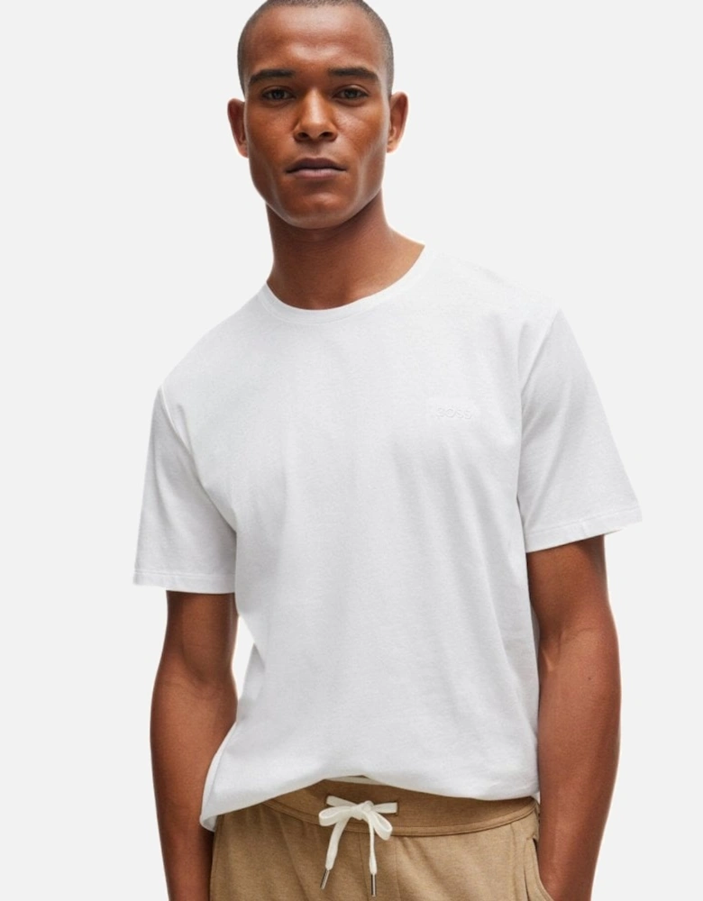 Luxe Jersey Crew-Neck Loungewear T-Shirt, White