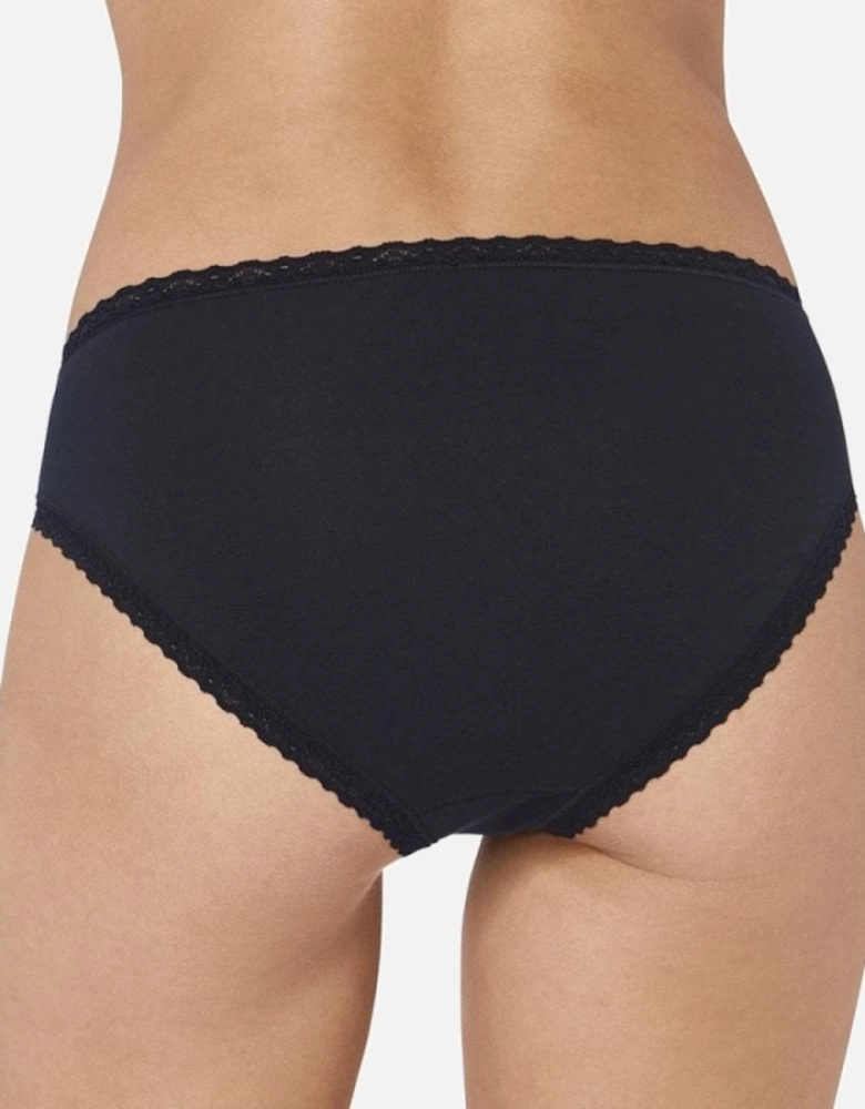 24/7 3-Pack Cotton Lace Tai Brief, Black