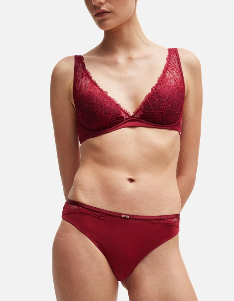 Bianca Lace Brief, Burgundy Red