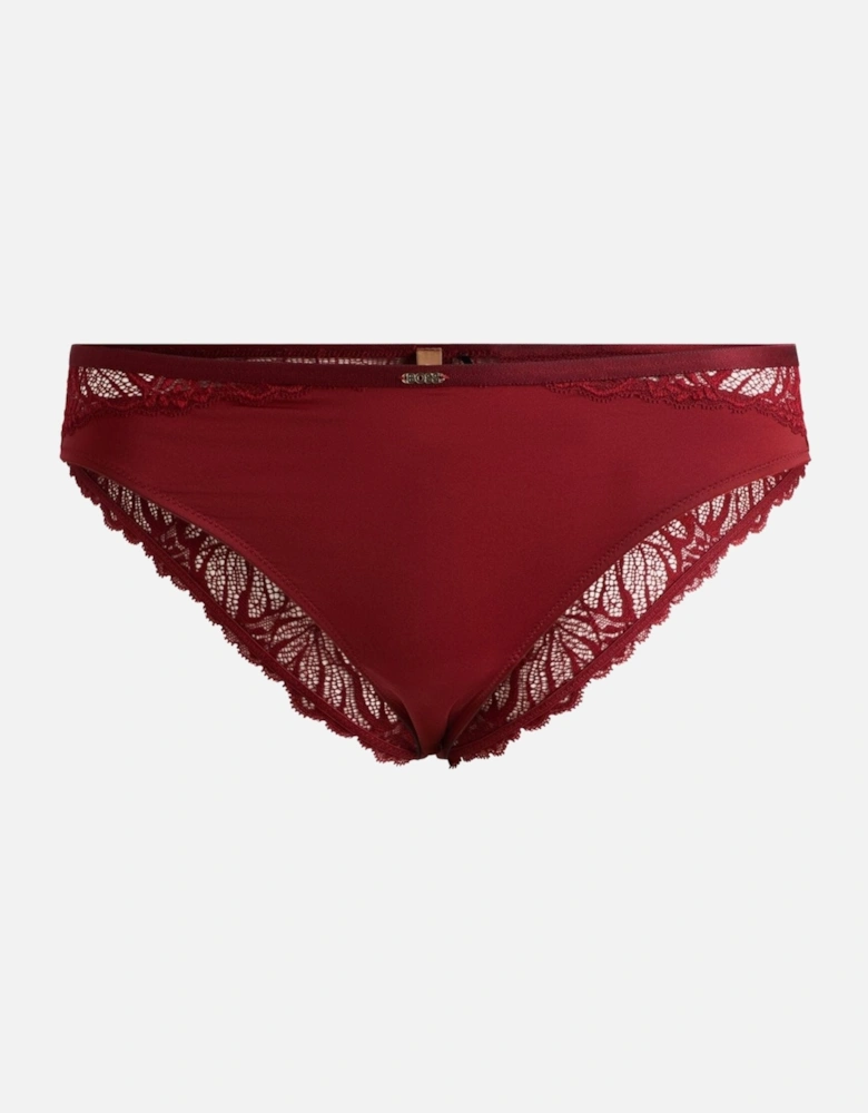 Bianca Lace Brief, Burgundy Red