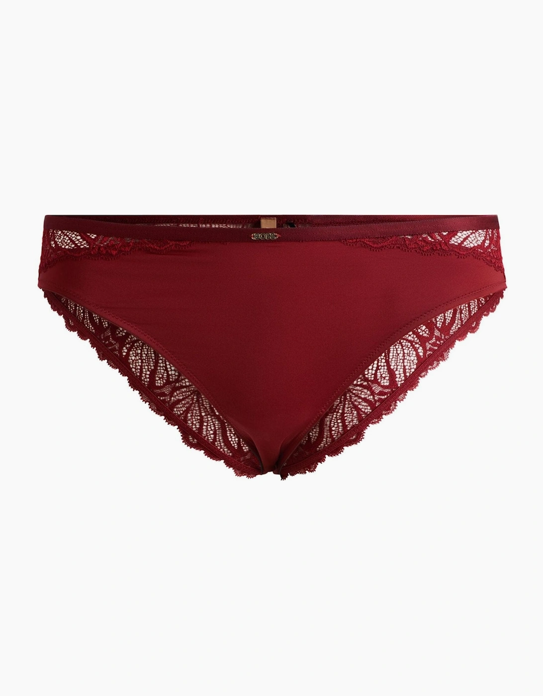 Hugo Boss Women's Red Bianca Lace Brief, Burgundy - Size: 8