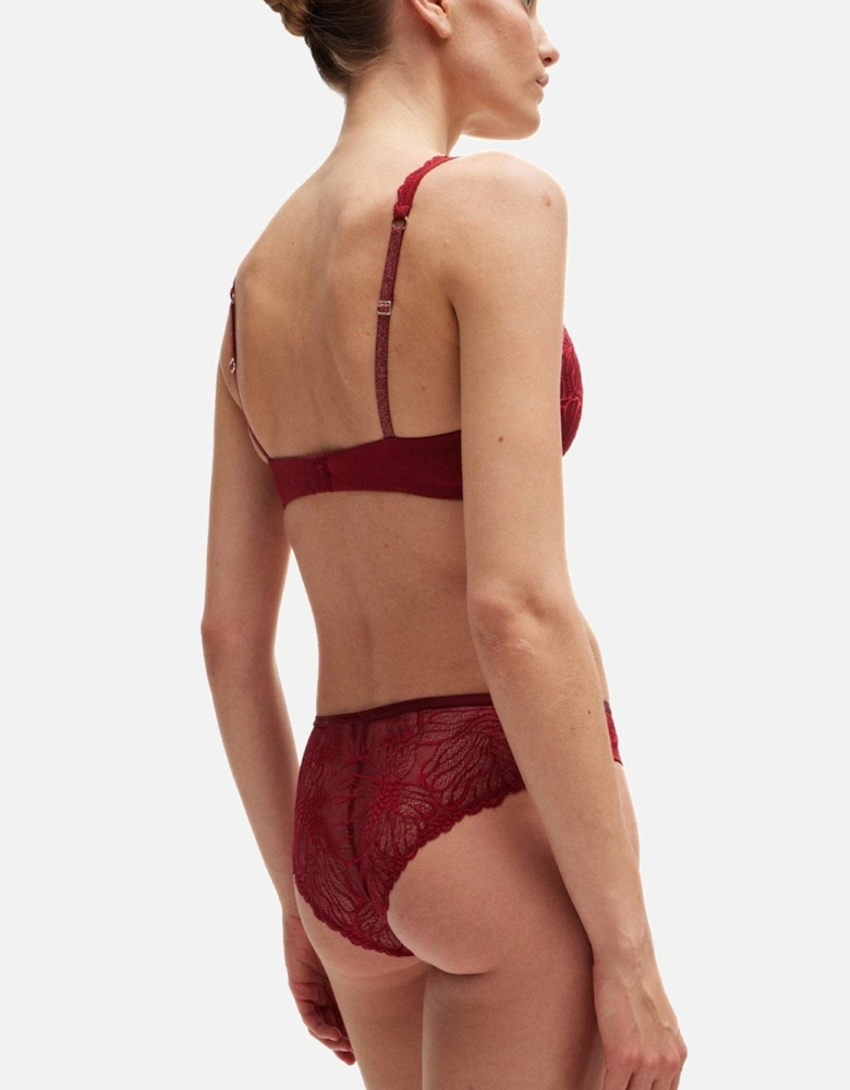 Bianca Lace Brief, Burgundy Red