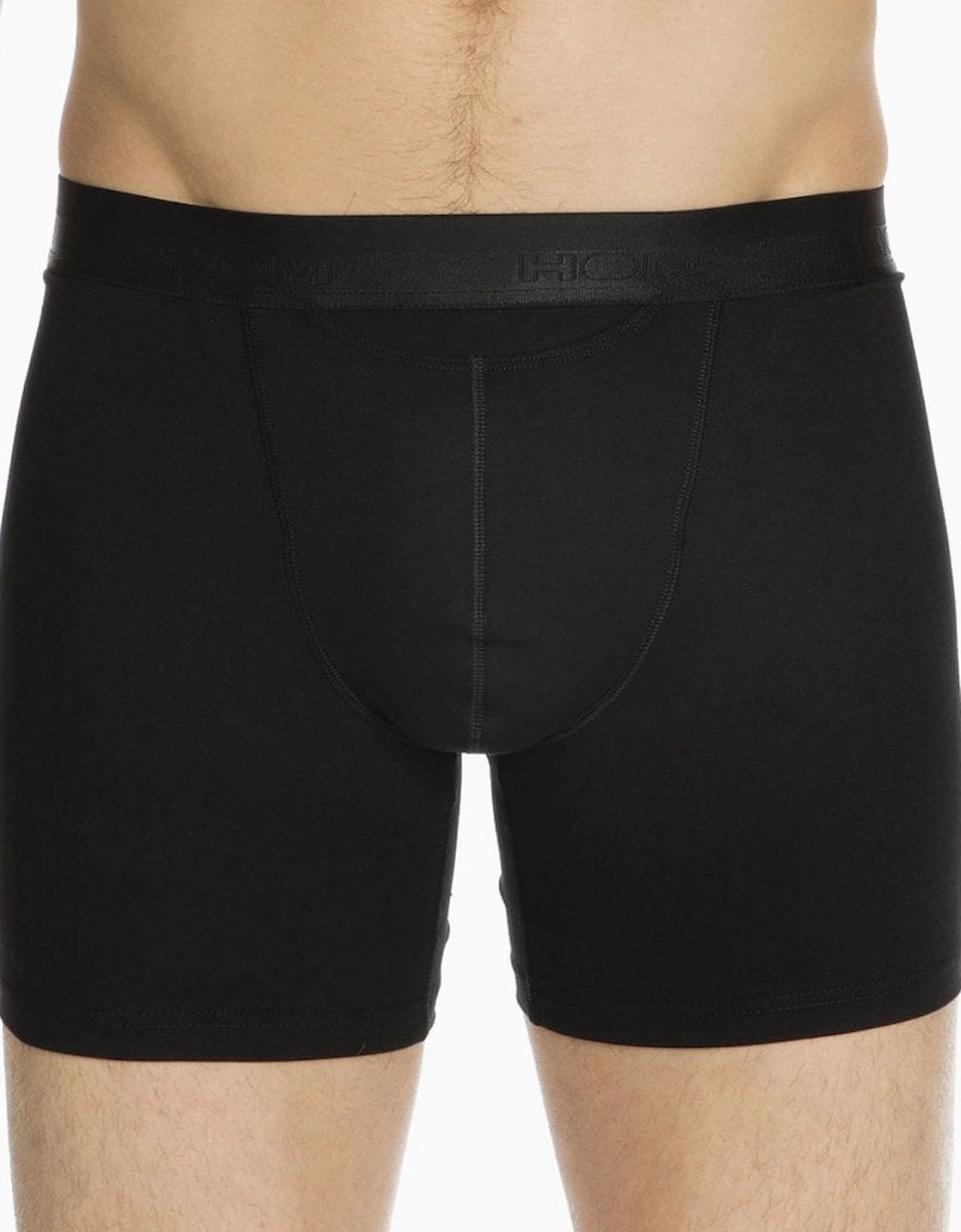 HO1 Premium Cotton Modal Long Boxer Brief, Black