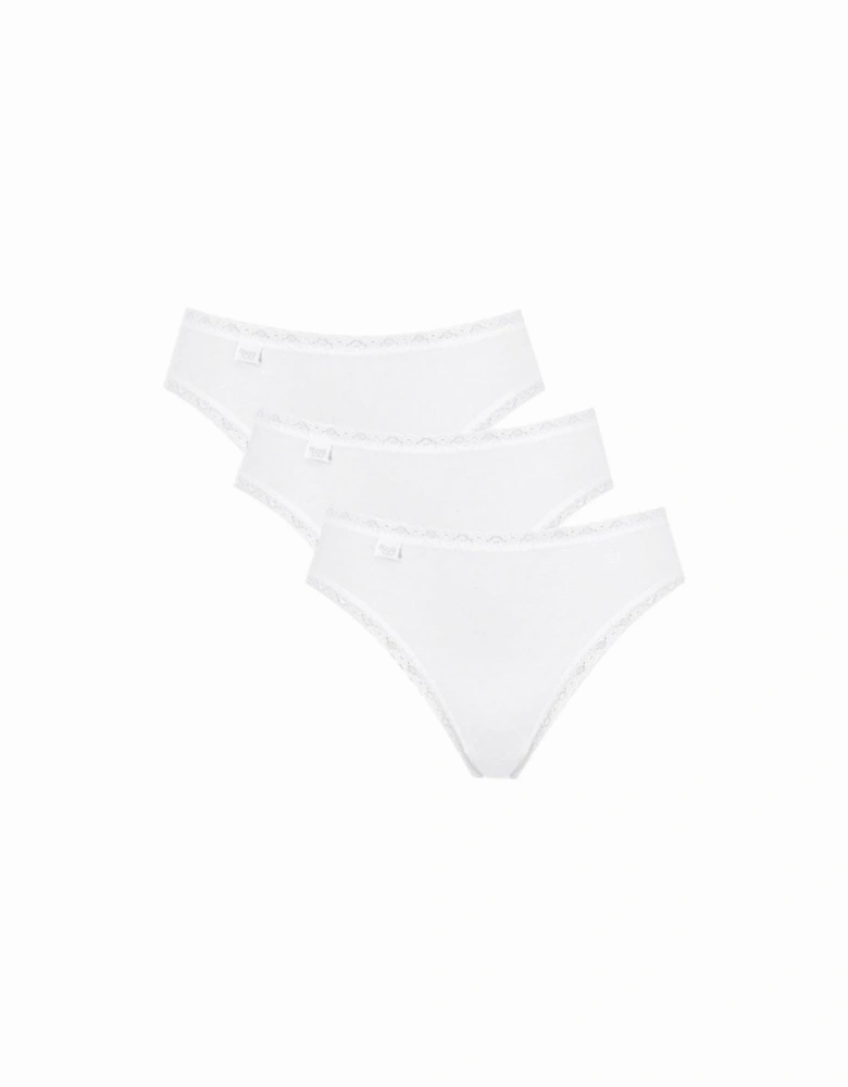 24/7 3-Pack Cotton Lace Tai Brief, White