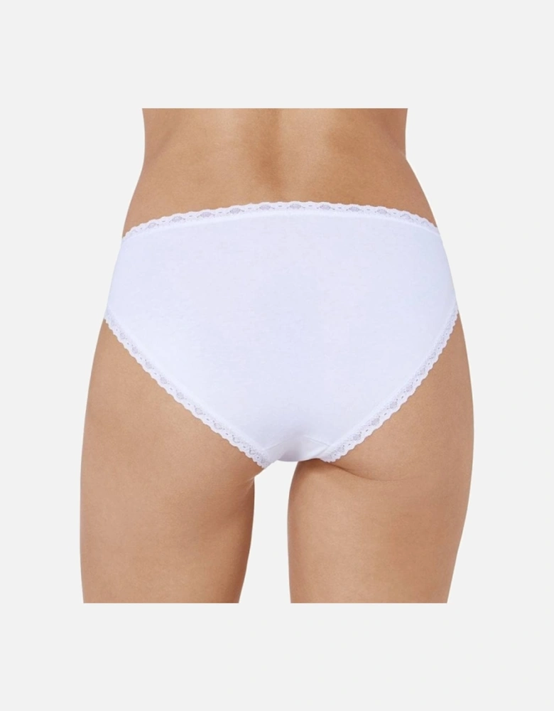 24/7 3-Pack Cotton Lace Tai Brief, White