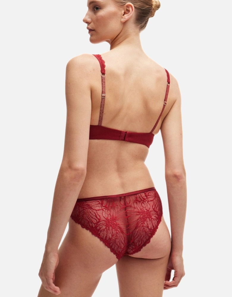 Bianca Lace Brief, Burgundy Red