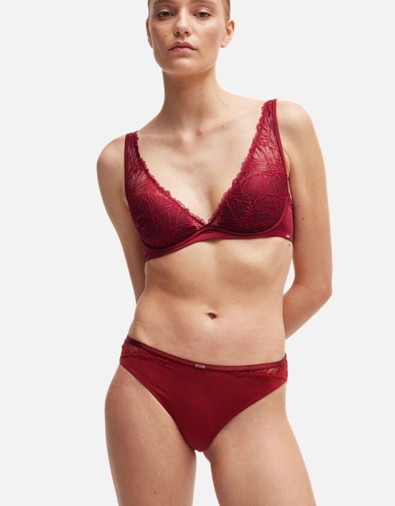 Bianca Lace Brief, Burgundy Red