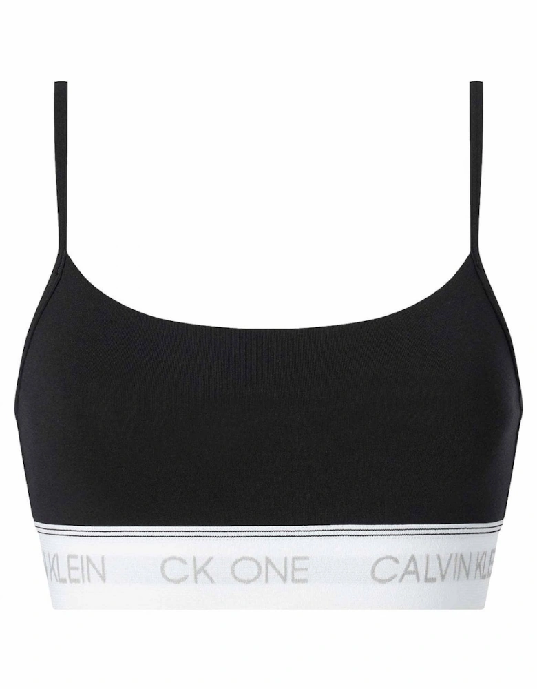 CK One Cotton Modal Blend Unlined Bralette, Black