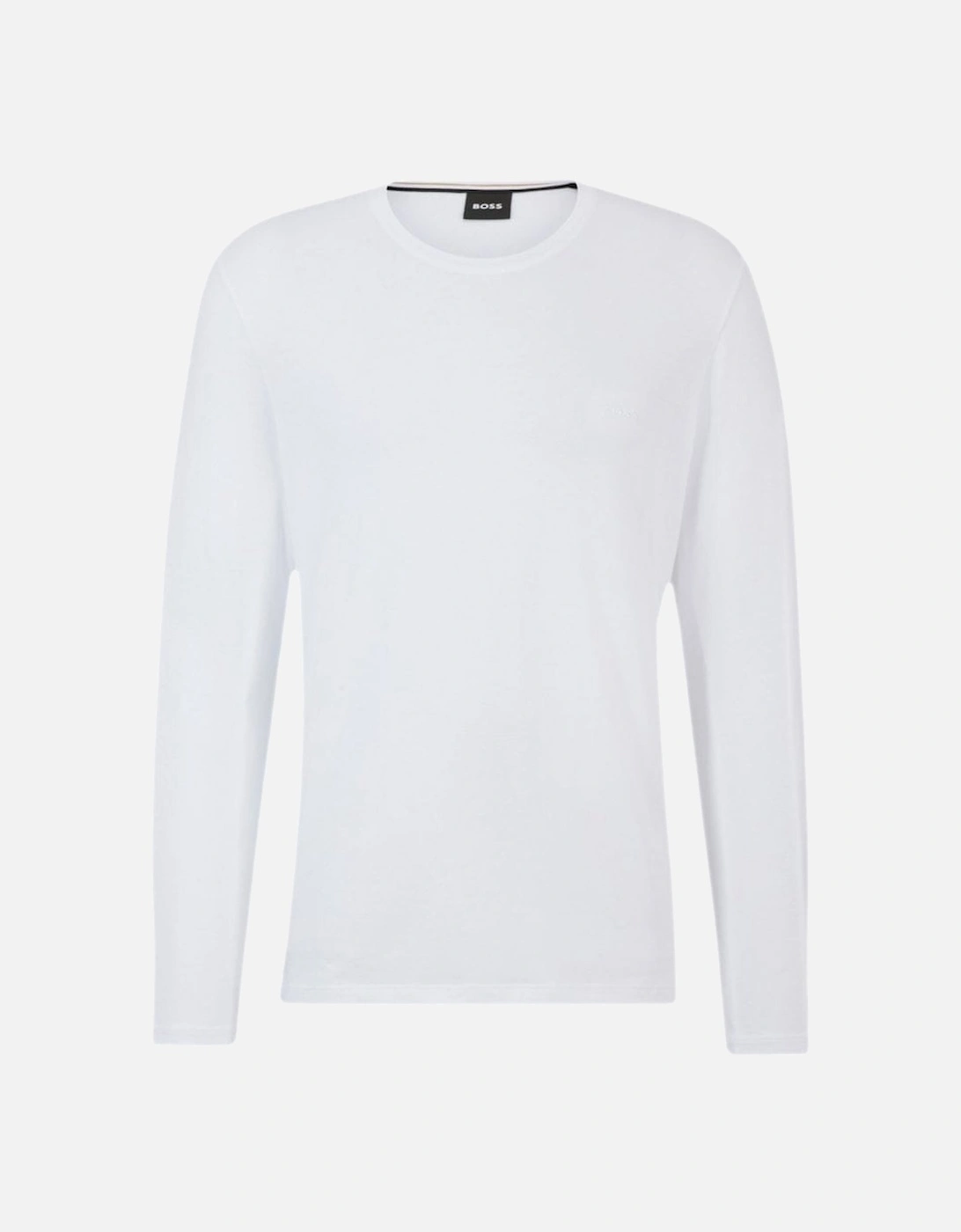 Luxe Jersey Long-Sleeve Loungewear T-Shirt, White, 6 of 5