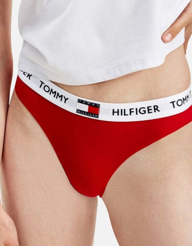 Organic Cotton Logo Bikini Brief, Tango Red