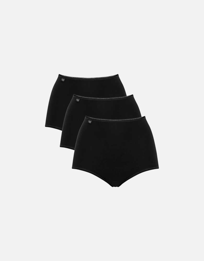 24/7 3-Pack Cotton Maxi Briefs, Black