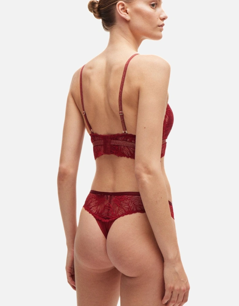 Bianca Lace Triangle Bra, Burgundy Red