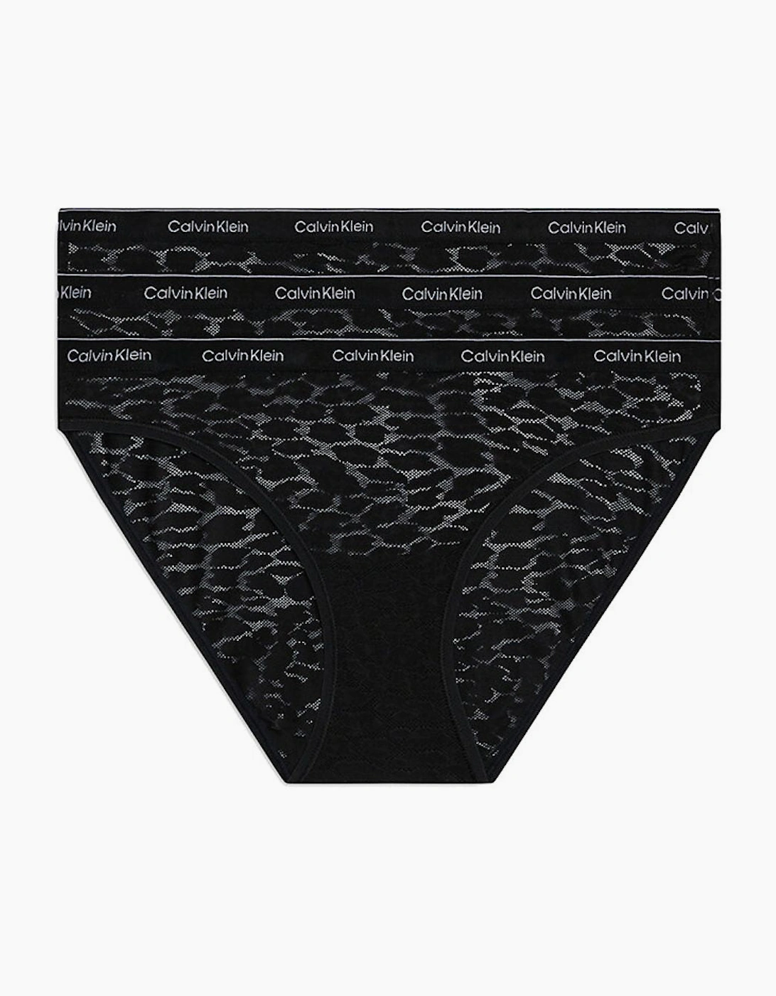 Calvin Klein Women's 3-Pack Modern Logo Lace Bikini Briefs, Black - Size: 18/32in
