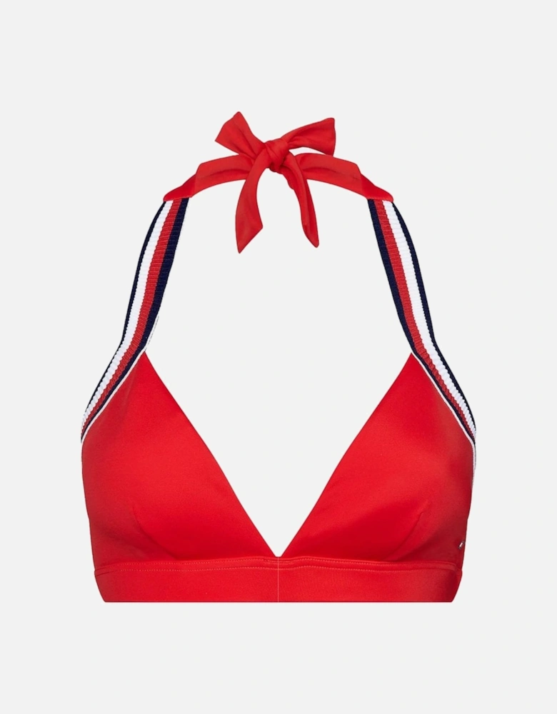 Signature Tape Triangle Bikini Top, Red Glare