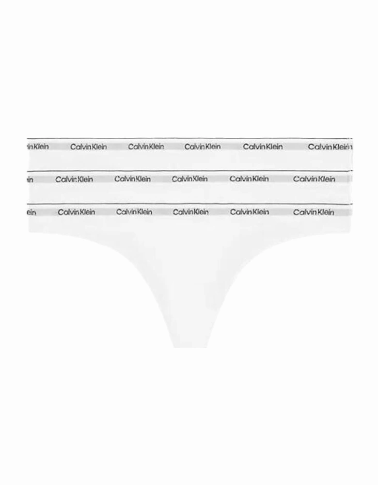 3-Pack Modern Logo Thongs, White