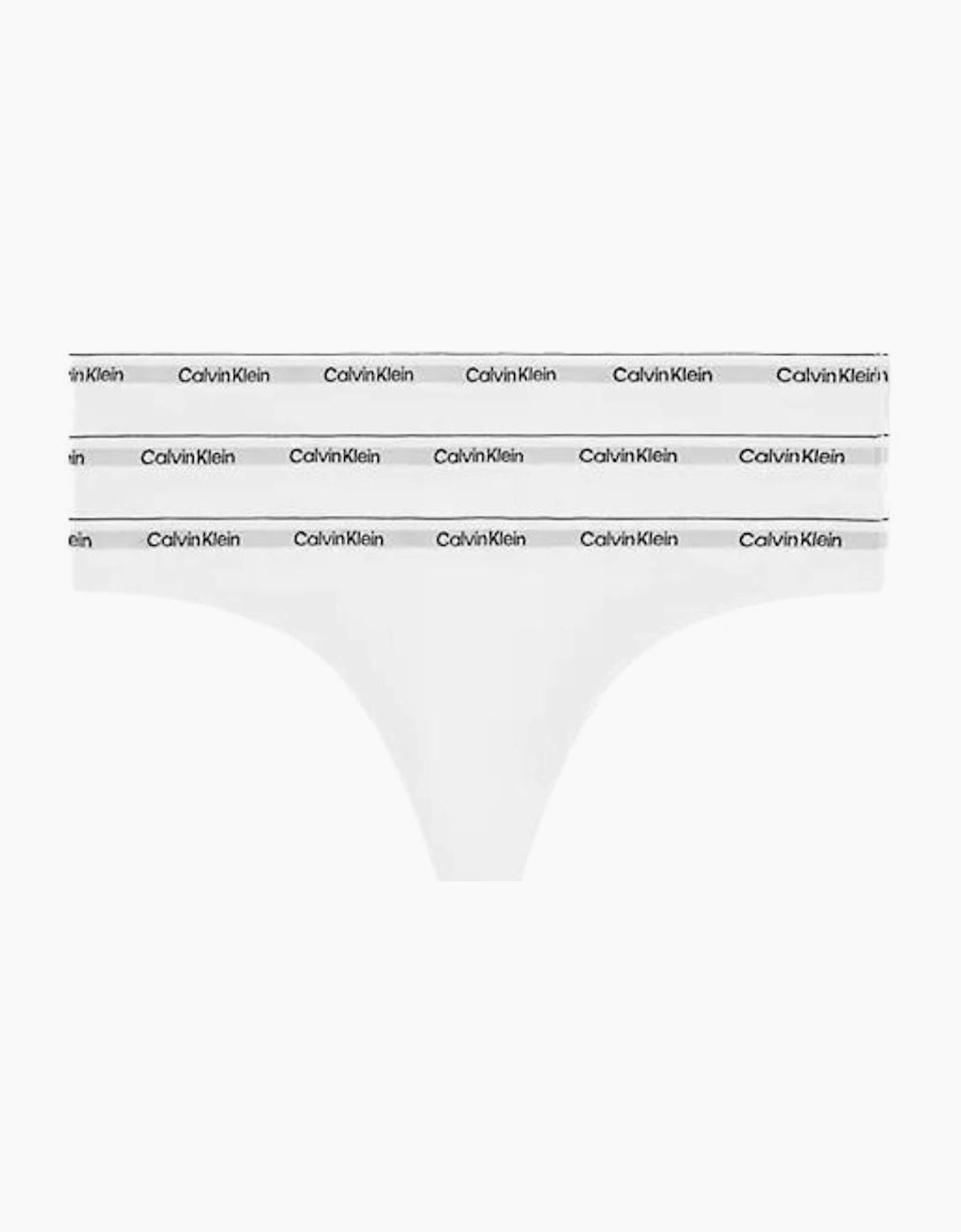 Calvin Klein Women's 3-Pack Modern Logo Thongs, White - Size: 8
