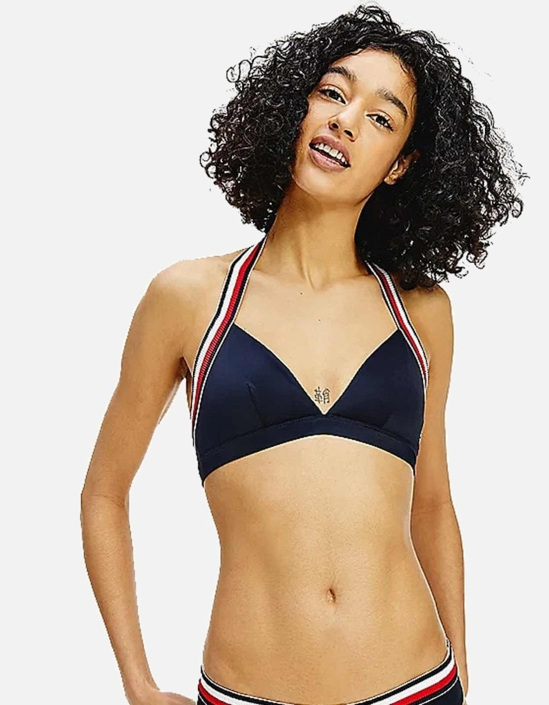 Signature Tape Triangle Bikini Top, Desert Sky