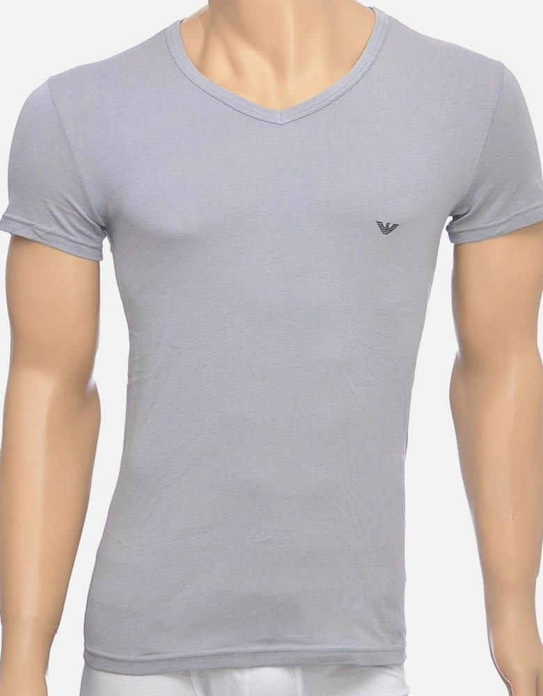 Bodywear 2-Pack Stretch Cotton V-Neck T-shirt, Grey/Navy