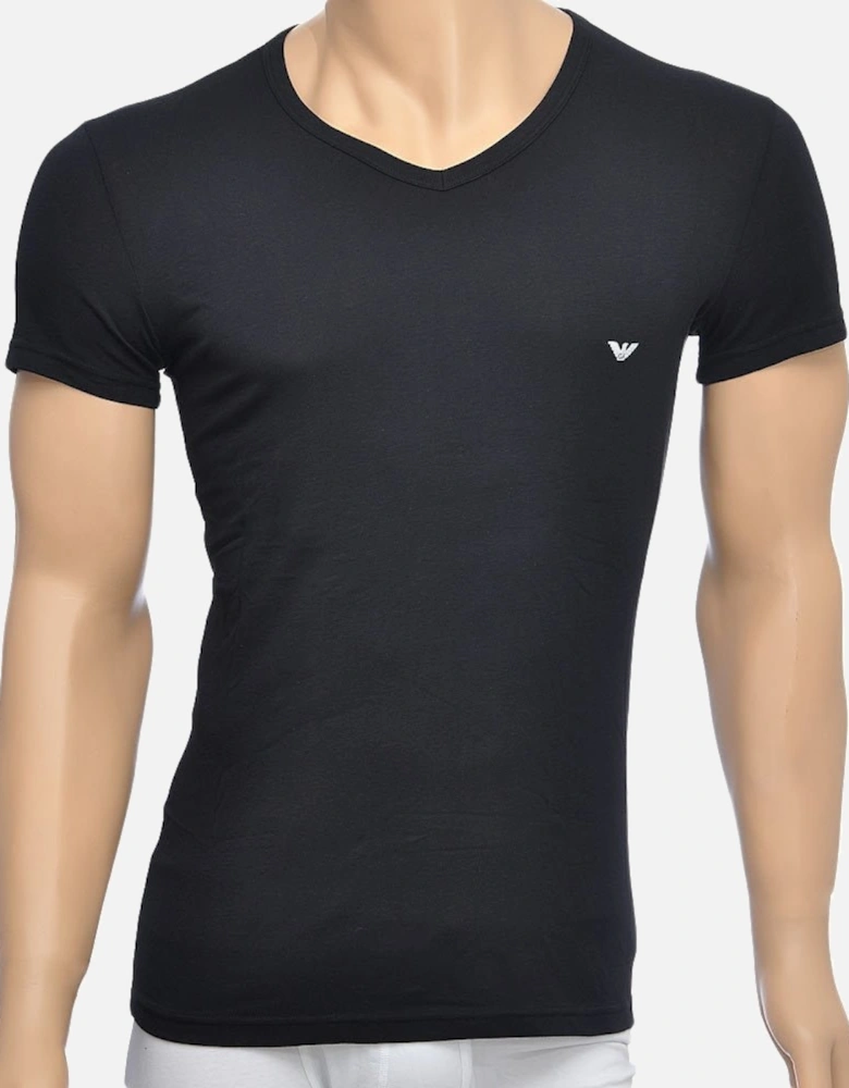 Bodywear 2-Pack Stretch Cotton V-Neck T-shirt, Black/Grey