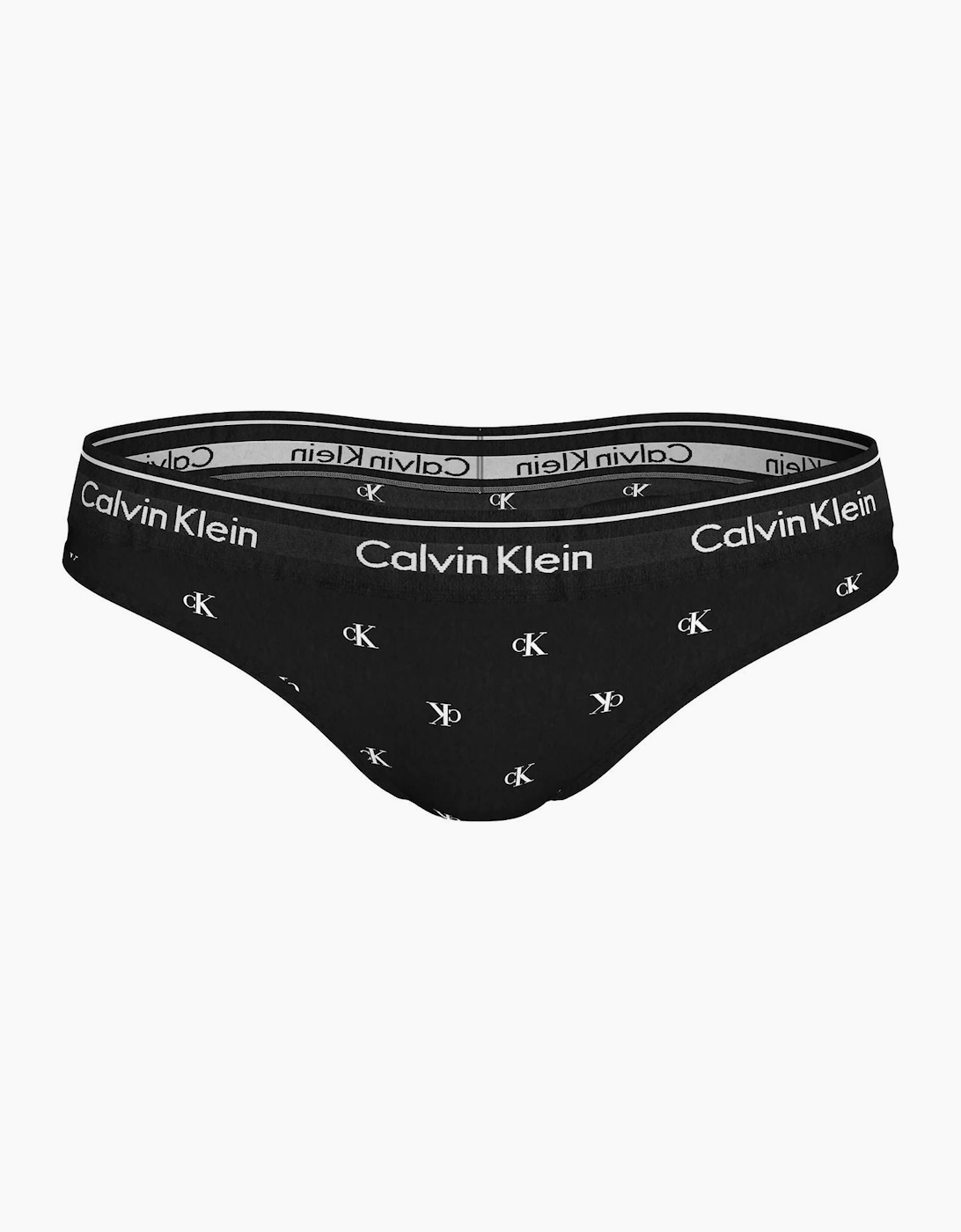 Calvin Klein Women's Black Diamond Logo Print Thong, - Size L