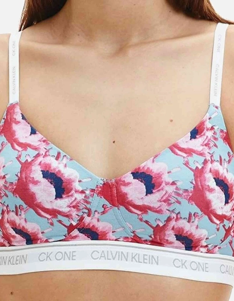 CK One Lift Bralette, Prosper Floral Print/Pink Smoothie