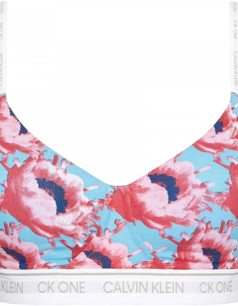 CK One Lift Bralette, Prosper Floral Print/Pink Smoothie