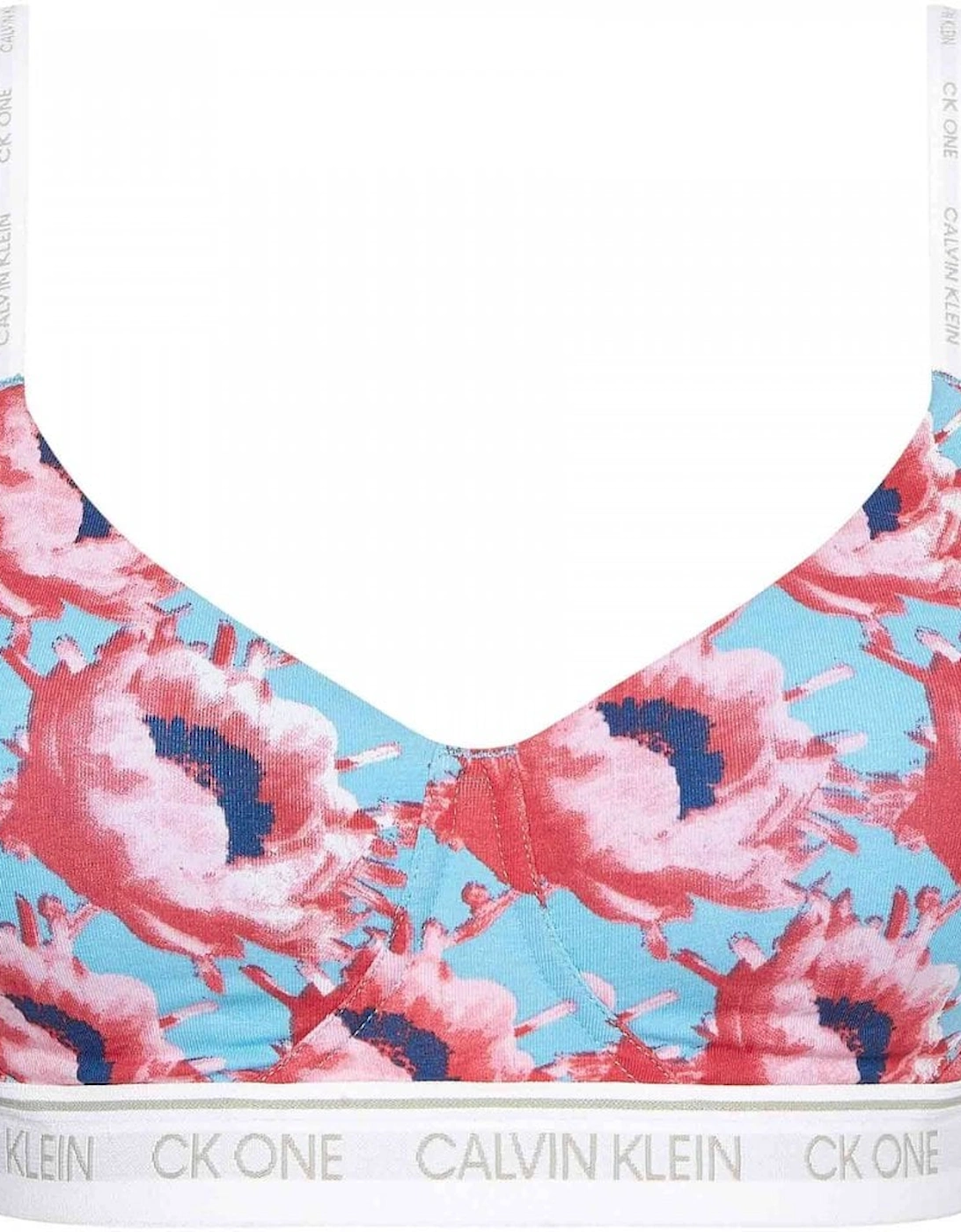 Calvin Klein Women's CK One Lift Bralette, Prosper Floral Print/Pink Smoothie - Size: S
