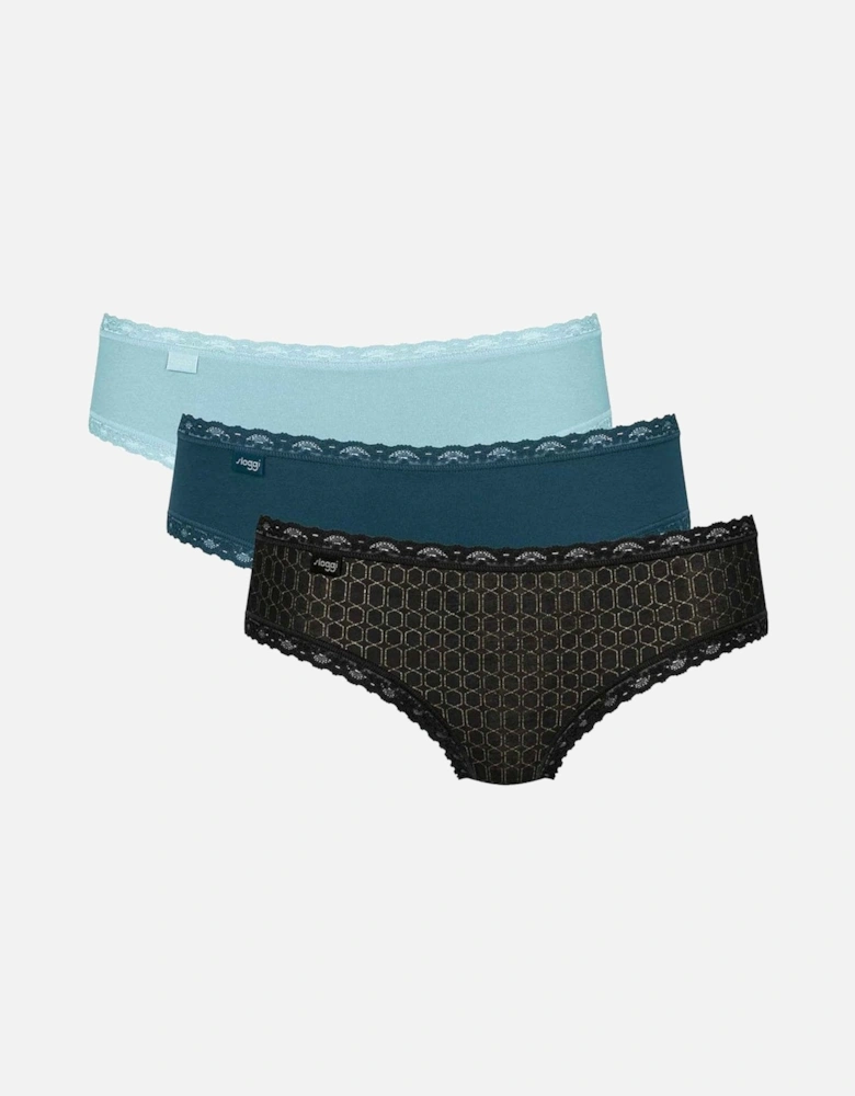 24/7 Weekend Hipster 3-Pack, Light Blue/Teal/Print