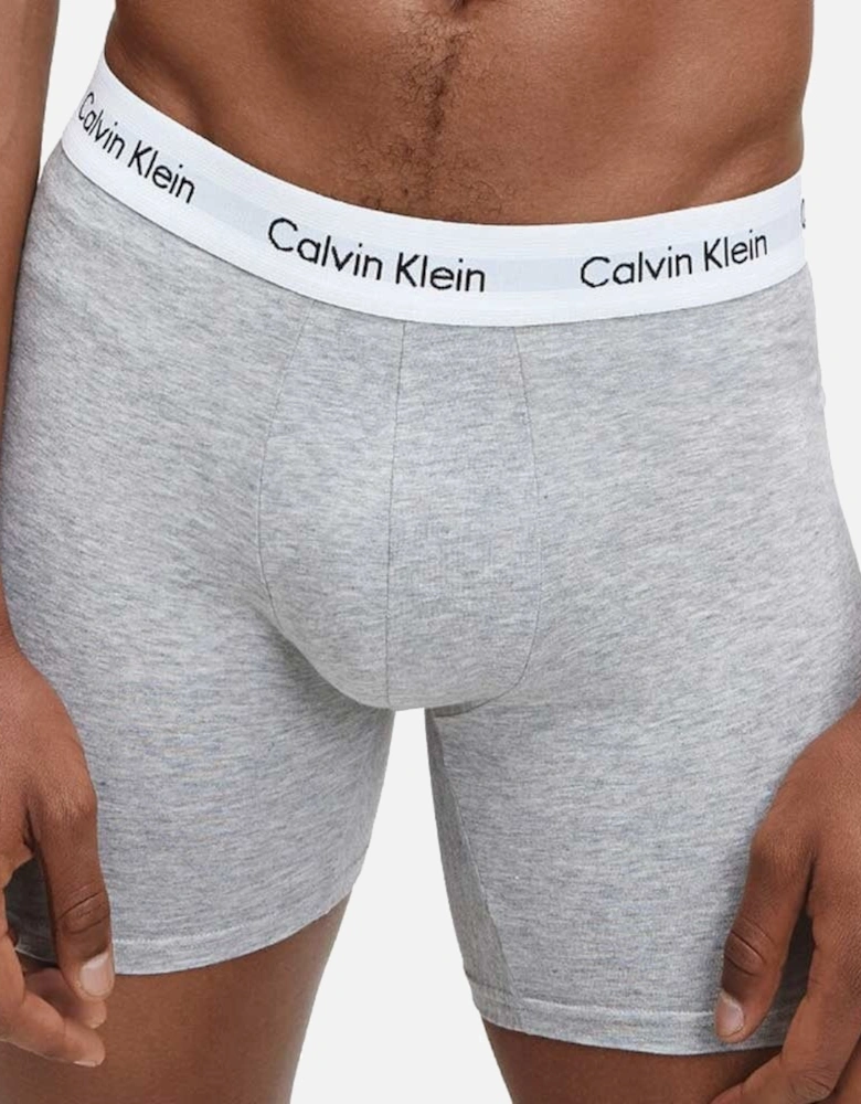 3 Pack Boxer Briefs, Black/White/Grey