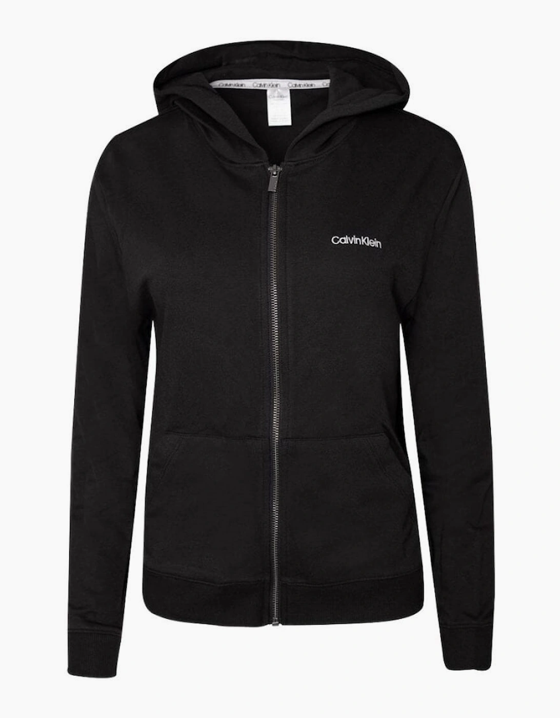 Calvin Klein Women's Women Modern Cotton Zip-Thru Track Jacket, Black - Size: 10