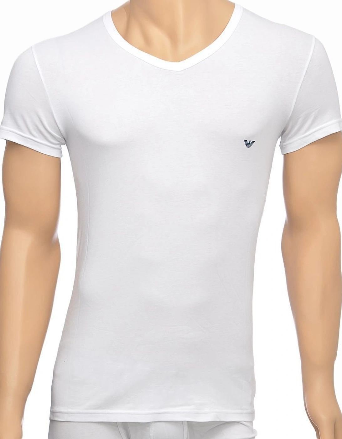 Bodywear 2-Pack Stretch Cotton V-Neck T-shirt, White/Navy