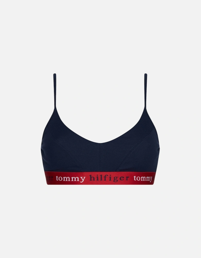 Organic Cotton String Bralette, Navy Blazer